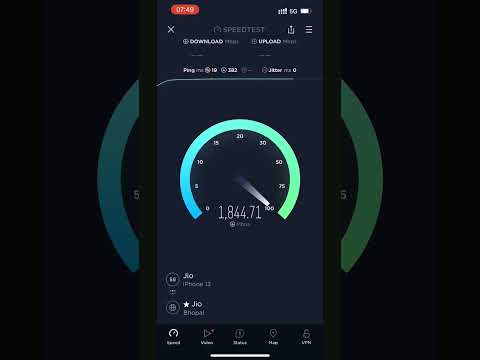 Jio 5G Speed test#viral#5gnetwork#jio5g#5gspeedtest#iphone