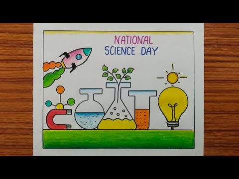 National Science Day Drawing / National Science Day Poster Drawing Easy / Science Day Drawing