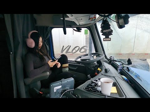 Vlog 24 北美女卡车司机|冬日工作+生活日常|Female trucker winter road trucking life