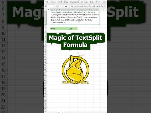 Text Split formula in Excel | Magic of Text Split Formula✨#excel #ytshorts #exceltricks #exceltips