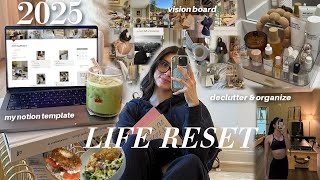 *intense* Life Reset | declutter/reorganize, notion dashboard, vision board, 2025 goals, workout!