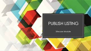 Sitecore Publish Listing module