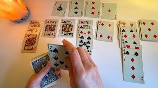 How to Play Solitaire ~ ASMR Soft Spoken with Cards, Basic Patience Card Game