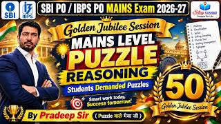 Mains Level Puzzle for SBI PO Mains /IBPS PO/RRB PO & Clerk Mains || Set 50 Reasoning By Pradeep Sir