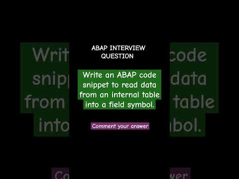 SAP ABAP INTERVIEW QUESTION ❓✔️✅ Comment your answer#abap #sapabap #hana #sapconsultant #sap