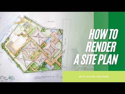 Rendering site plan with watercolors | #siteplan#architecturalplan