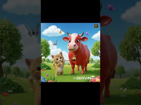 cow with cat cartoon video|cat cartoon video|cow carton video|#youtubeshorts #cow #cat #meowmoe