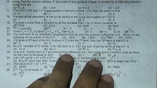 10th Model question paper Maths Objective type questions.