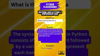 Mastering Loops in Python: A Comprehensive Guide #LoopsInPython #ForLoops #WhileLoops #PythonBasics