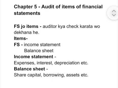 Chapter 5 - Audit of Items of Financial statements #cainter #audit