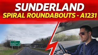 This Sunderland Spiral Roundabout Catches Learners Out (A19s → A1231)