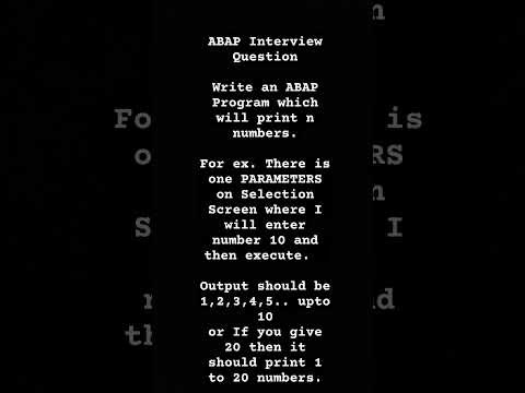 Write ABAP Program Interview Question | Which Concept you will use ? 📚
