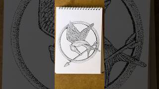 Mockingjay #dotwork #dotdrawing #pointillism #drawing #art #ink #shorts #hungergames