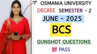 BCS || BASIC COMPUTER SKILLS || IMPORTANT QUESTIONS || O.U || SEM - 2 || 💯 PASS ‎⁨@shivanipallela⁩ 