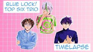 Eita Otoya, Tabito Karasu & Kenyu Yukimiya | Blue Lock | Timelapse