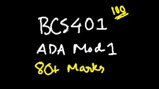 ADA MODULE 1 BCS401 Analysis and Design of Algorithms | 22 Scheme VTU 4th SEM CSE