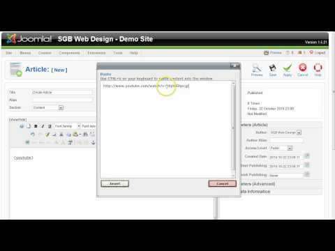 SGB Web Design - Joomla - Add Video to Joomla Article