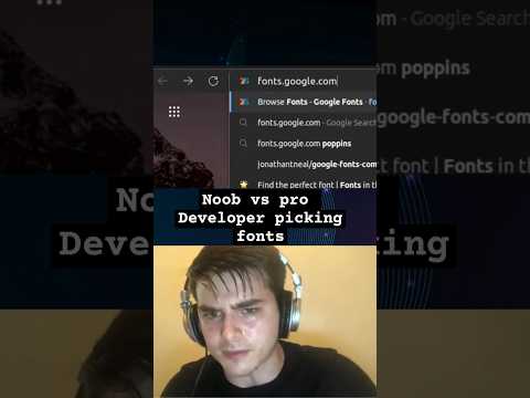Noob vs Pro developer picking fonts