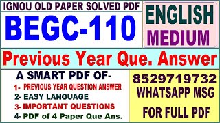 BEGC 110 Previous Year Question Paper Solved || begc 110 important questions with answers 2024