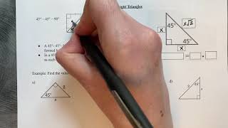 10.1 and 10.2 Similar Right Triangles (Geometric Mean) & Special Right Triangles