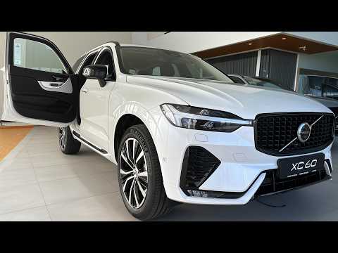 2025 White Volvo XC60 B5 AWD Ultra Dark - Interior and Exterior Walkaround 4K