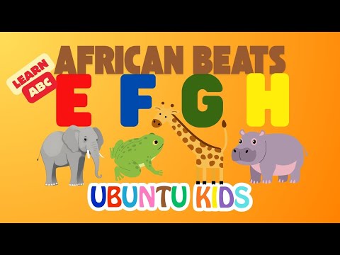Learn ABC E–H | Elephant Frog Giraffe Hippo | African Beats Kids Learning Video |  Iddy Piddy Kiddy