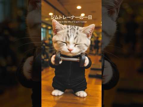 「むぎのジムトレーナーの1日に密着」#cat #バイト #マンチカン #cute #猫 #動物 #shorts
