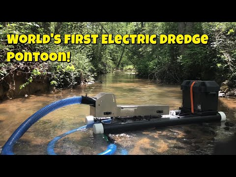 World First Electric Dredge Pontoon! No gas & Zero Emissions Gold Mining.