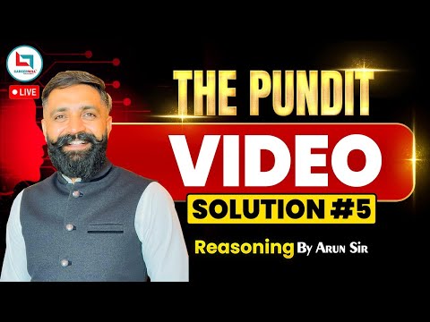The Pundit Video Solution #5 | Reasoning | Reasoning by Arun Sir  @CareerwillTestSeries     ​