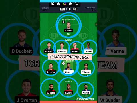 IND vs ENG Dream11 Fantasy Tips | 3rd T20 Match Prediction & Rajkot Pitch Report #shorts #dream11
