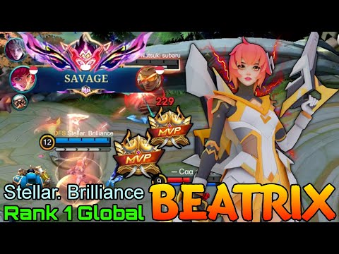 SAVAGE! Beatrix Double MVP Gameplay - Top 1 Global Beatrix by Stellar. Brilliance - Mobile Legends