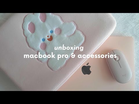 MacBook Pro 2020 m1 13” Space Gray Unboxing |ASMR|  🍎 Aesthetic Accessories, Set up, Customize