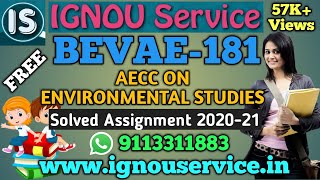 BEVAE-181 Solved Assignment||English Medium||2020-21||Link given in Description