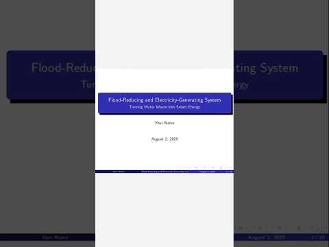 Flood Reducing and Electricity generating system