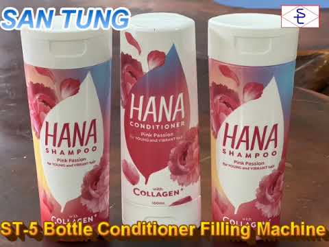 Conditioner Bottle filling machine潤絲精#瓶裝#充填機#santung#三統#潤絲#conditioner #bottlefillingcapping@SanTung