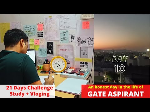 Day-10 || 21 days challenge📚|study vlog | an honest day in the life of gate aspirants