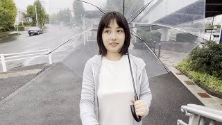 【ノーブラ散歩】雨の日に歩道橋を散歩してみました
