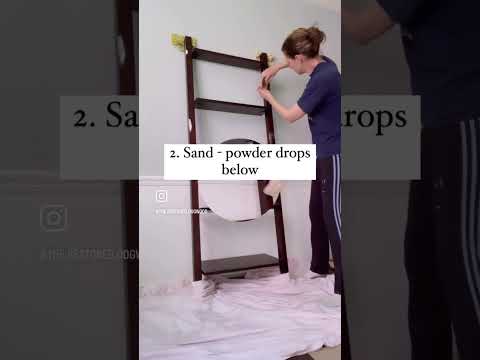 Upcycled Bookshelves // Sanding // DIY #furnitureflip #upcycling #furnituremakeover