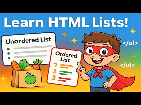 HTML Lists for Kids | Learn Ordered & Unordered Lists with Fun Examples! | Easy for kids