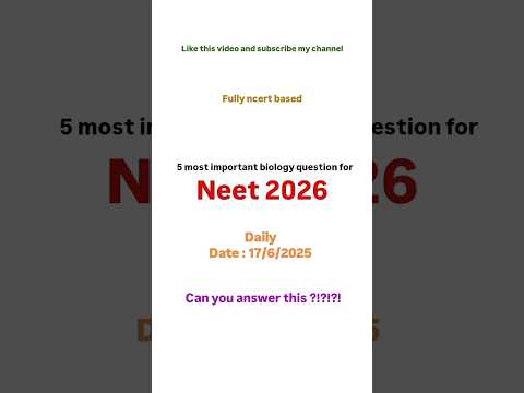 Neet 2026 top 5 expected biology question !!!😱📚 #edu_bees #ncert #neet