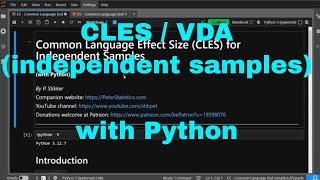 Python - Common Language Effect Size (Ind. Samples)