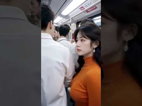 Crowded subway in Seoul #aiart #subway #short서울의 혼잡한 지하철  #cute