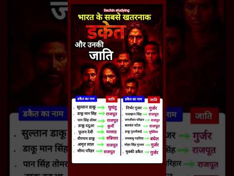 भारत के प्रसिद्ध डकैत और उनकी जाती 😱👈 Famous robbers and their castes #shorts #robber #ytshorts #gk