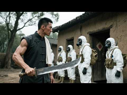 Japanese army raided the village, and the kung fu boy strangled an enemy regiment with a big knife!