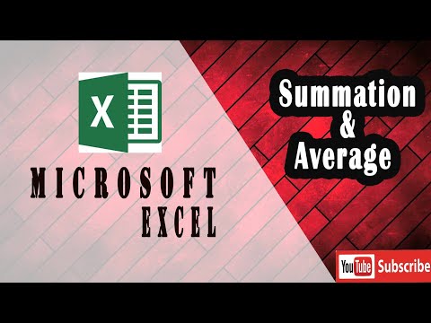 Summation and Average in Excel
