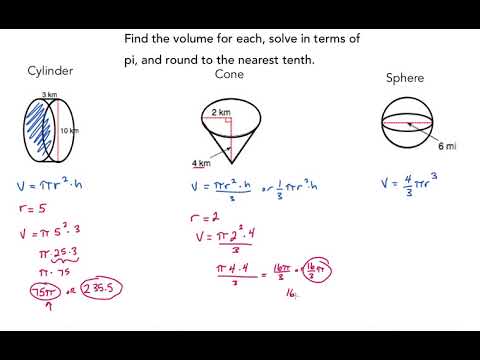 Volume of Cones, Cylinders and Spheres