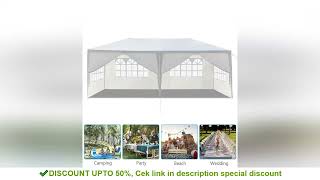 10'x20' Outdoor Party Tent with 6 Removable Sidewalls, Waterproof Canopy Patio Wedding Gazebo, White