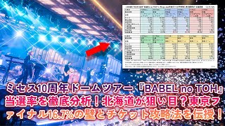 ミセス10周年ドームツアー『BABEL no TOH』当選率を徹底分析！北海道が狙い目？東京ファイナル16.7%の壁とチケット攻略法を伝授！