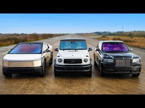 Cybertruck v Rolls Cullinan v NEW AMG G63: DRAG RACE