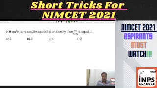 NIMCET 2021 Mock Solution by Short Tricks by Nitin Agrawal INPS Classes